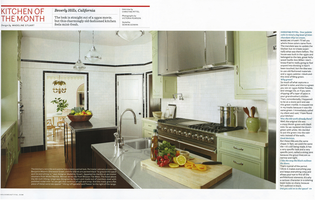 House Beautiful Kitchen of the Month April 2011